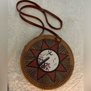 Bali Beach Handmade Natural Round Straw Rattan Bag/purse